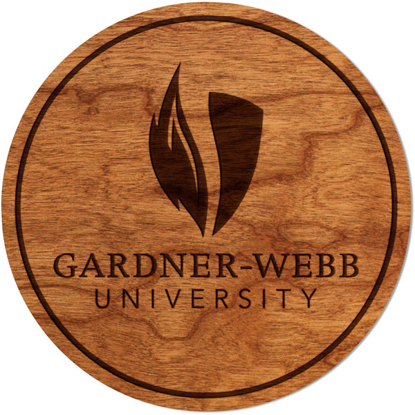 Gardner Webb University "Bulldogs" Coaster - Various Designs Available Coaster LazerEdge Cherry Gardner Webb Shield 