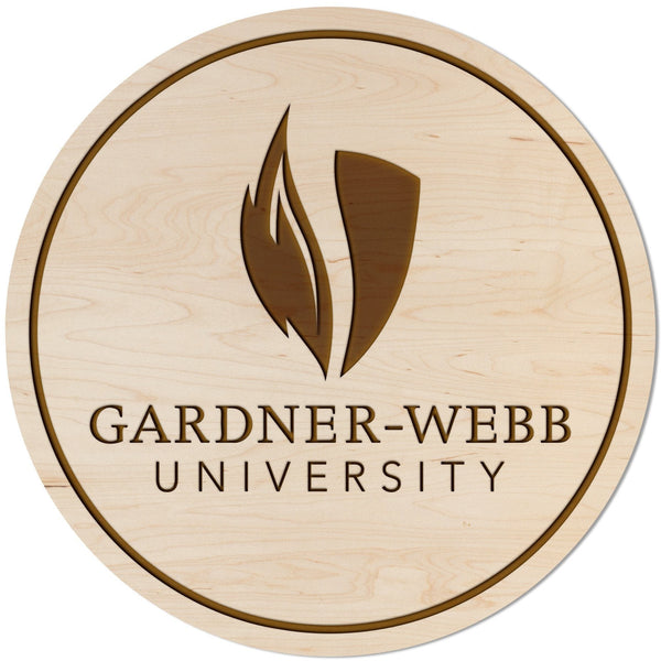 Gardner Webb University "Bulldogs" Coaster - Various Designs Available Coaster LazerEdge Maple Gardner Webb Shield 