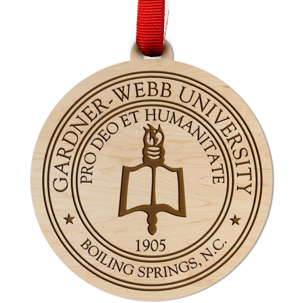 Gardner Webb University "Bulldogs" Ornament - Various Designs Available Ornament LazerEdge Maple Gardner Webb Seal 