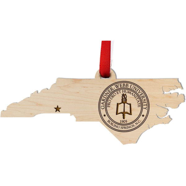 Gardner Webb University "Bulldogs" Ornament - Various Designs Available Ornament LazerEdge Maple Gardner Webb Seal on State 