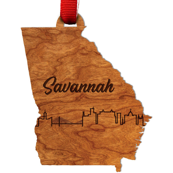 Georgia Skyline Ornament Ornament LazerEdge Cherry Savannah 