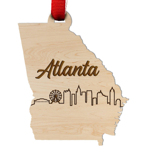 Georgia Skyline Ornament Ornament LazerEdge Maple Atlanta 