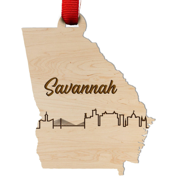 Georgia Skyline Ornament Ornament LazerEdge Maple Savannah 