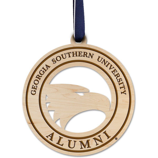 Georgia Southern University - Ornament - Academic Logo with "Georgia Southern University Alumni" Ornament LazerEdge Maple 