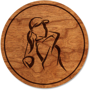 Golf Coaster - Female Golfer Coaster Shop LazerEdge Cherry 