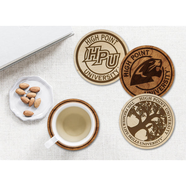 High Point University Coaster - Crafted from Cherry or Maple Wood Coaster LazerEdge 