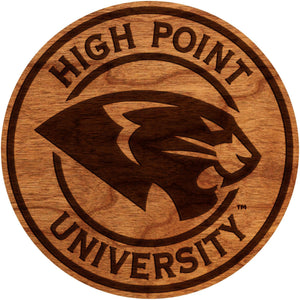 High Point University - Wall Hanging - Logo - Circular Athletic Logo Wall Hanging LazerEdge Standard Cherry HPU Panther