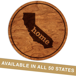 "Home" State Outline Cherry Coaster (Available In All 50 States) Coaster Shop LazerEdge 