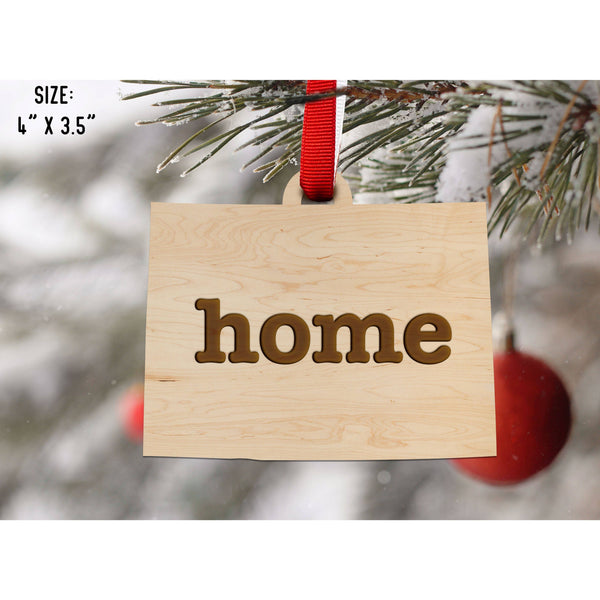 "Home" State Outline Maple Ornament (Available In All 50 States ) Ornament Shop LazerEdge CO - Colorado Maple 