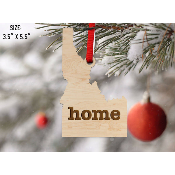 "Home" State Outline Maple Ornament (Available In All 50 States ) Ornament Shop LazerEdge ID - Idaho Maple 