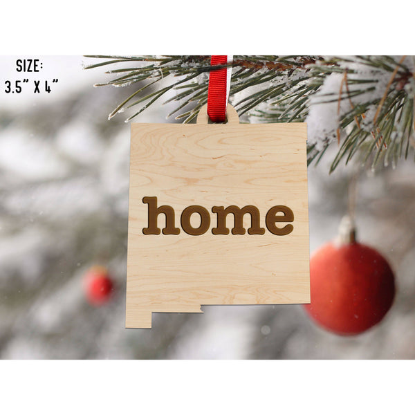 "Home" State Outline Maple Ornament (Available In All 50 States ) Ornament Shop LazerEdge NM - New Mexico Maple 