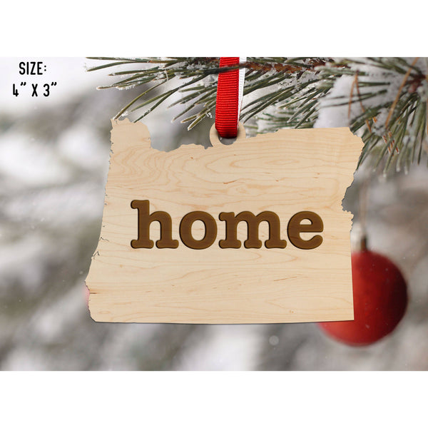 "Home" State Outline Maple Ornament (Available In All 50 States ) Ornament Shop LazerEdge OR - Oregon Maple 