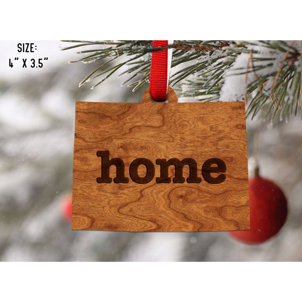 "Home" State Outline Cherry Ornament (Available In All 50 States ) Ornament Shop LazerEdge CO - Colorado Cherry 