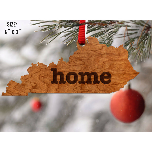 "Home" State Outline Cherry Ornament (Available In All 50 States ) Ornament Shop LazerEdge KY - Kentucky Cherry 