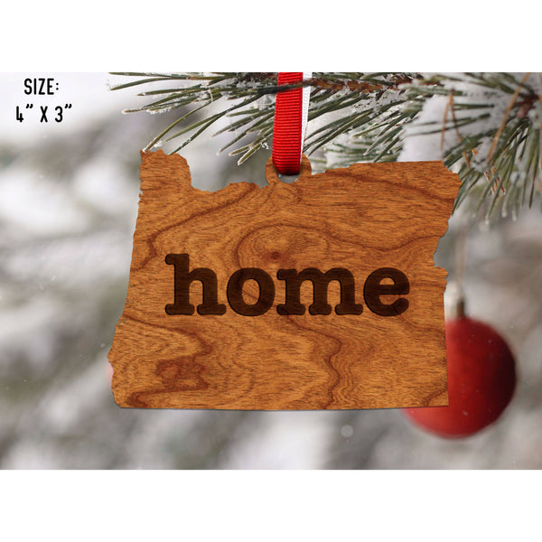 "Home" State Outline Cherry Ornament (Available In All 50 States ) Ornament Shop LazerEdge OR - Oregon Cherry 