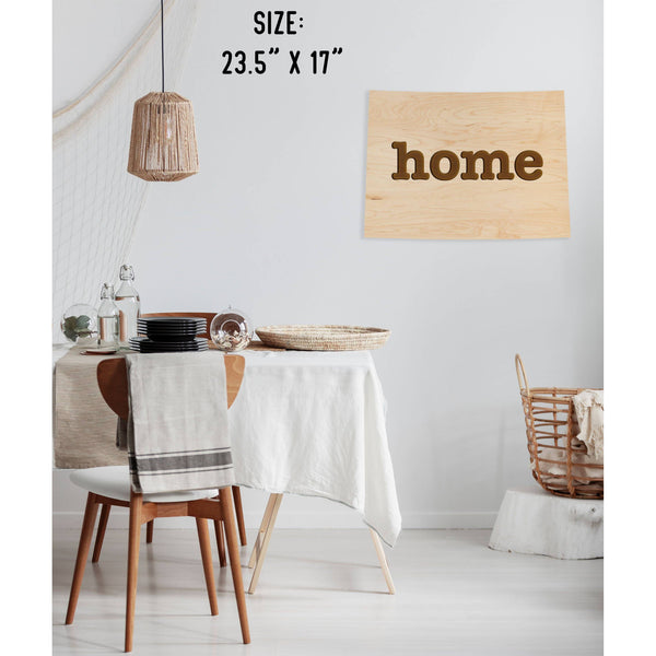 "Home" State Outline Wall Hanging (Available In All 50 States) Large Size Wall Hanging Shop LazerEdge CO - Colorado Maple 
