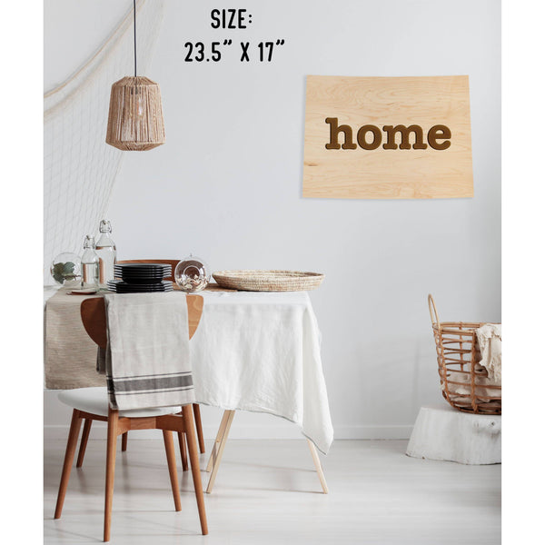 "Home" State Outline Wall Hanging (Available In All 50 States) Large Size Wall Hanging Shop LazerEdge CO - Colorado Maple 