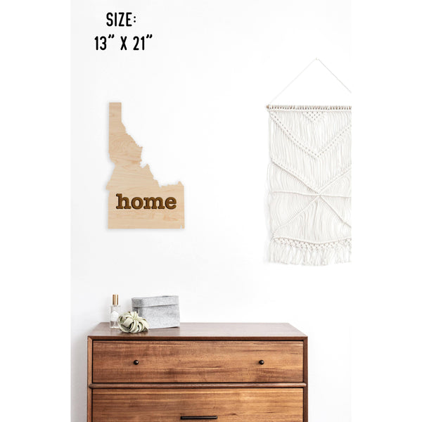 "Home" State Outline Wall Hanging (Available In All 50 States) Wall Hanging Shop LazerEdge ID - Idaho Maple 