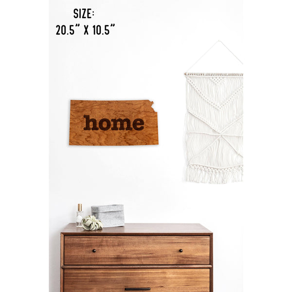 "Home" State Outline Wall Hanging (Available In All 50 States) Wall Hanging Shop LazerEdge KS - Kansas Cherry 