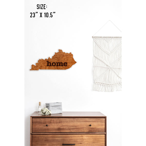 "Home" State Outline Wall Hanging (Available In All 50 States) Wall Hanging Shop LazerEdge KY - Kentucky Cherry 