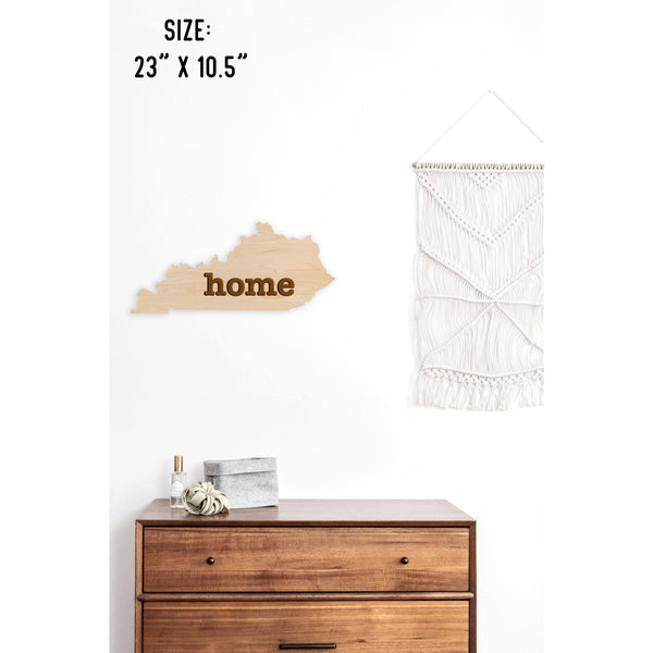 "Home" State Outline Wall Hanging (Available In All 50 States) Wall Hanging Shop LazerEdge KY - Kentucky Maple 