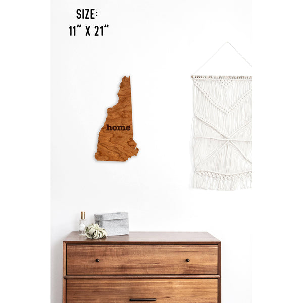 "Home" State Outline Wall Hanging (Available In All 50 States) Wall Hanging Shop LazerEdge NH - New Hampshire Cherry 
