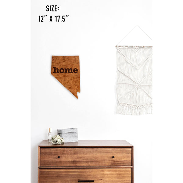 "Home" State Outline Wall Hanging (Available In All 50 States) Wall Hanging Shop LazerEdge NV - Nevada Cherry 