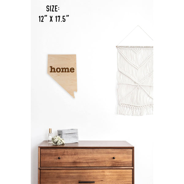 "Home" State Outline Wall Hanging (Available In All 50 States) Wall Hanging Shop LazerEdge NV - Nevada Maple 