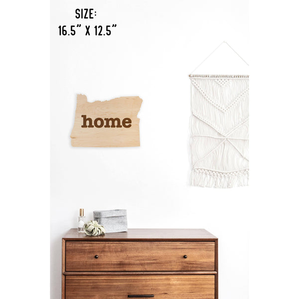 "Home" State Outline Wall Hanging (Available In All 50 States) Wall Hanging Shop LazerEdge OR - Oregon Maple 