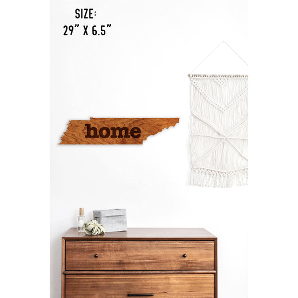 "Home" State Outline Wall Hanging (Available In All 50 States) Wall Hanging Shop LazerEdge TN - Tennessee Cherry 