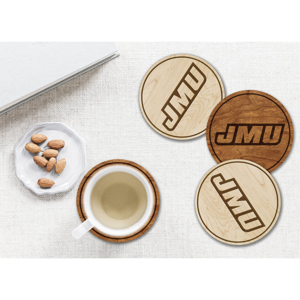 James Madison University Dukes Coaster JMU Slant Letters Coaster LazerEdge 