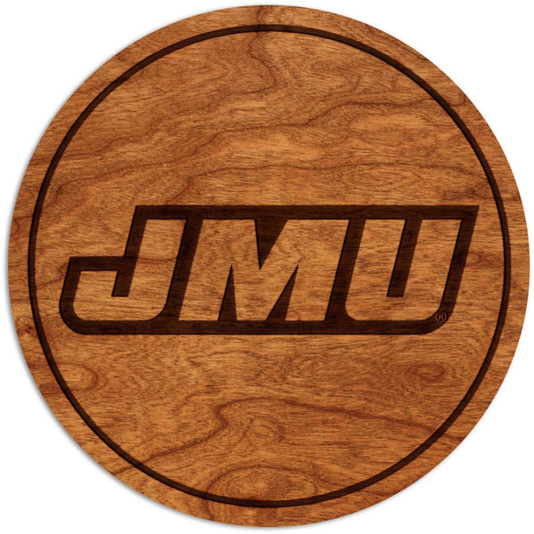 James Madison University Dukes Coaster JMU Slant Letters Coaster LazerEdge Cherry 