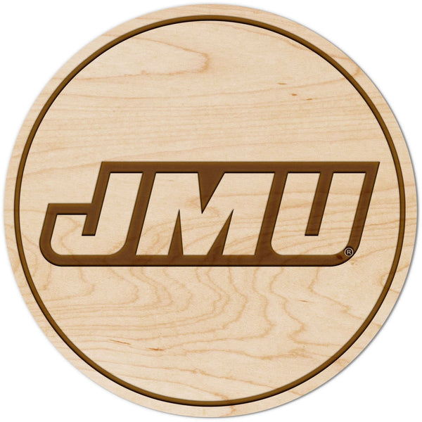 James Madison University Dukes Coaster JMU Slant Letters Coaster LazerEdge Maple 