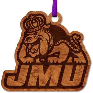 James Madison University - Ornament - Logo - "Duke Dog" with JMU Letters Ornament LazerEdge JMU 