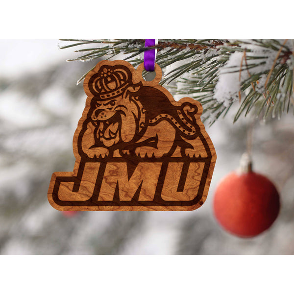 James Madison University - Ornament - Logo - "Duke Dog" with JMU Letters Ornament LazerEdge 