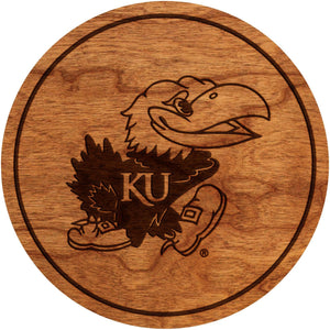 Kansas Jayhawk Coaster Jayhawk Coaster LazerEdge Cherry 