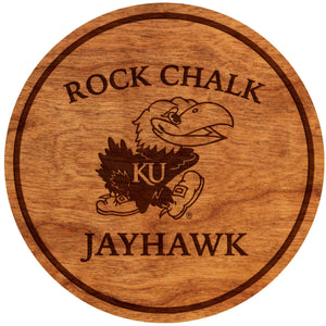 Kansas Jayhawk Coaster Rock Chalk Coaster Shop LazerEdge Cherry 