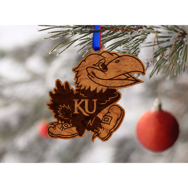 Kansas - Ornament - Jayhawk Ornament LazerEdge 