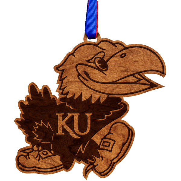 Kansas - Ornament - Jayhawk Ornament LazerEdge 