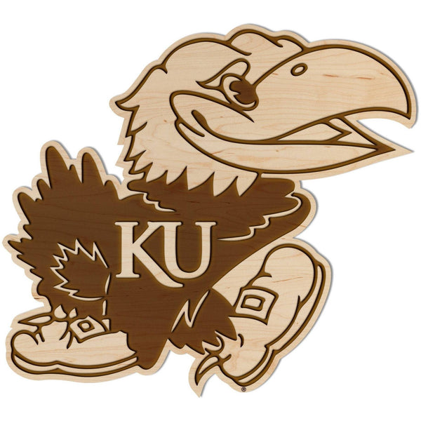 Kansas - Wall Hanging - Crafted from Cherry or Maple Wood Wall Hanging LazerEdge Standard Maple Jayhawk