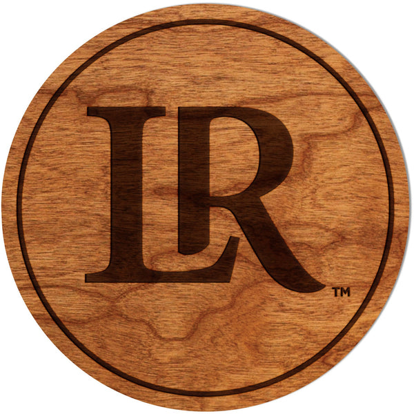 Lenoir-Rhyne - Coasters - Crafted from Cherry or Maple Wood Coaster LazerEdge Cherry LR Logo 