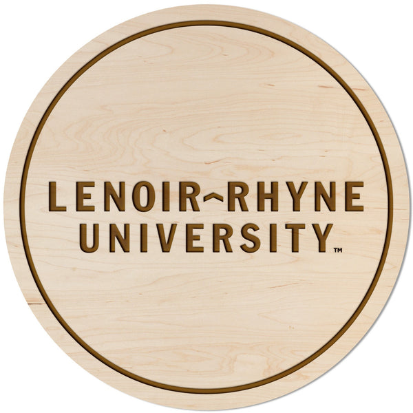Lenoir-Rhyne - Coasters - Crafted from Cherry or Maple Wood Coaster LazerEdge Maple Lenoir-Rhyne Wordmark 