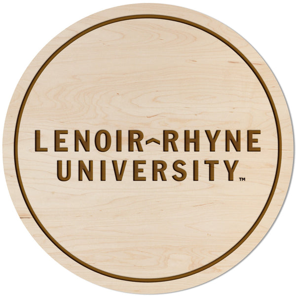 Lenoir-Rhyne - Coasters - Crafted from Cherry or Maple Wood Coaster LazerEdge Maple Lenoir-Rhyne Wordmark 