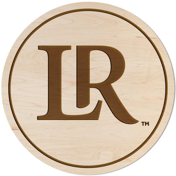 Lenoir-Rhyne - Coasters - Crafted from Cherry or Maple Wood Coaster LazerEdge Maple LR Logo 