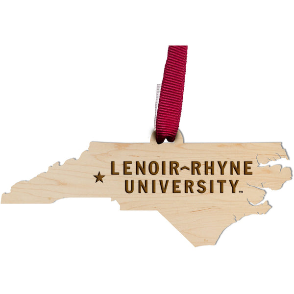 Lenoir-Rhyne - Ornament - Crafted from Cherry or Maple Wood Ornament LazerEdge Maple Lenoir-Rhyne Wordmark 