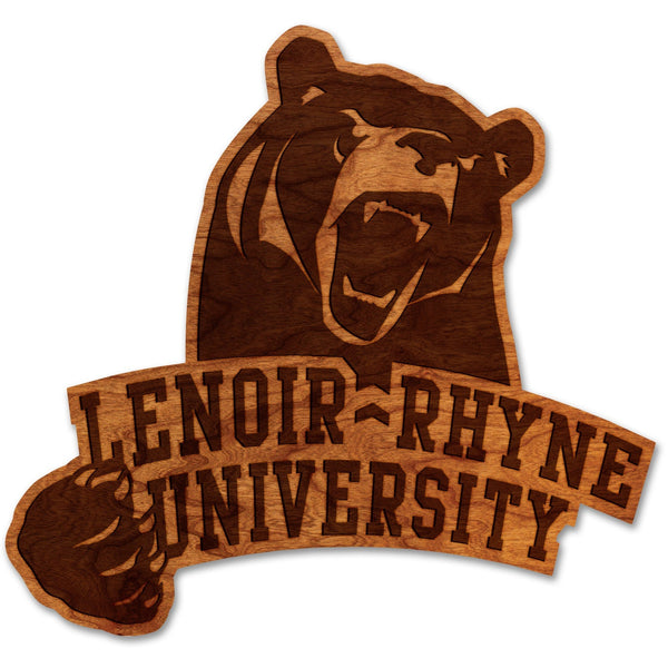 Lenoir-Rhyne University - Wall Hangings - Crafted from Cherry and Maple Wood Wall Hanging LazerEdge Standard Cherry Lenoir-Rhyne Bear