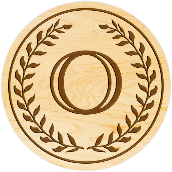 Letter Initial Coasters (First or Last Name) Coaster Shop LazerEdge O Maple Wood (Lighter) 
