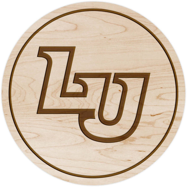 Liberty University Eagle Coaster "LU" Block Letters Coaster Shop LazerEdge Maple 