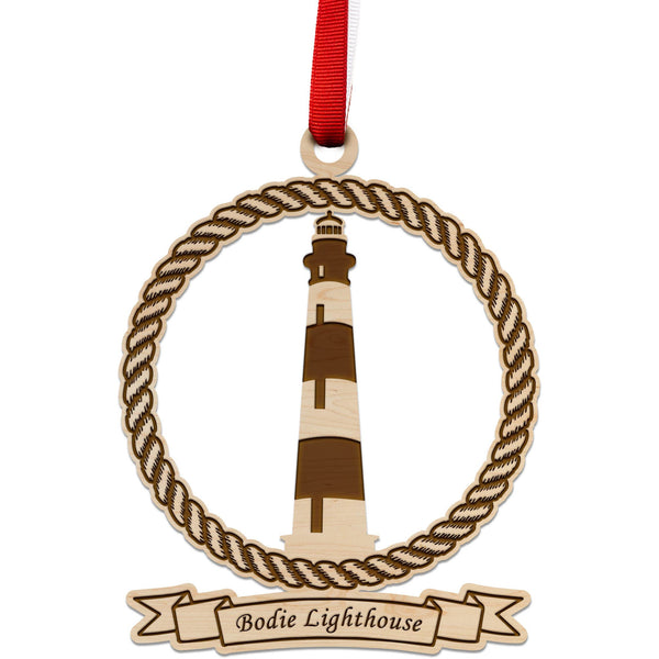 Lighthouse Ornament - Bodie Lighthouse Ornament LazerEdge Maple 
