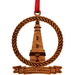 Lighthouse Ornament - Currituck Lighthouse Ornament LazerEdge Cherry 